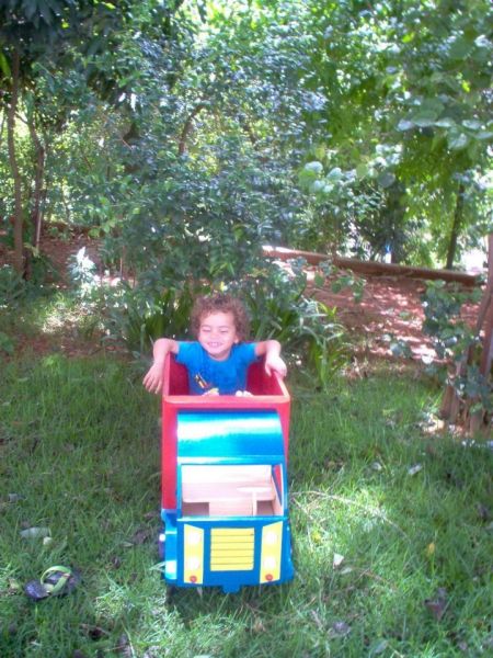 Caminhão recolhe brinquedos